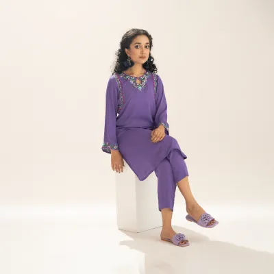 M.BASICS PRET CASUALS | Stitched 2 pc | Purple